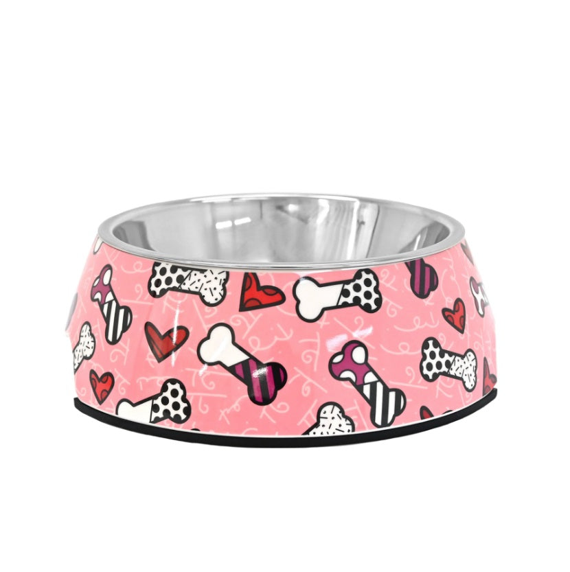 BRITTO® PET Bowl - Pink Bones & Hearts