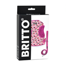 画像をギャラリービューアに読み込む, BRITTO® PET SMALL DOG HARNESS AND LEASH - Pink Bones and Hearts
