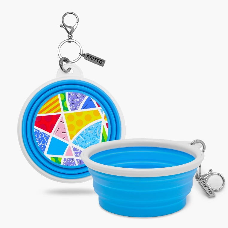 BRITTO® PET TRAVEL Bowl - BABY BLUE LANDSCAPE